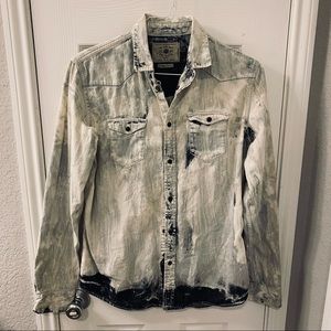 Zara washed and distressed denim shirt